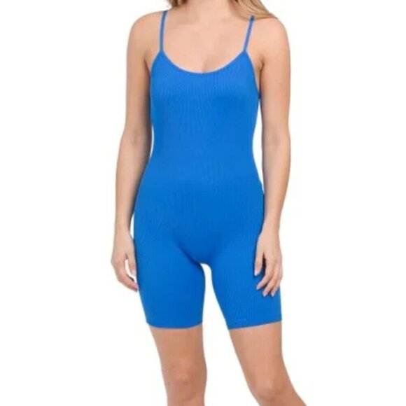 ZARA BLUE SEAMLESS JUMPSUIT - Picture 1 of 3